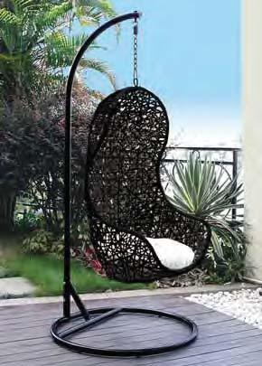 METALLIC BODY 3581 001421000 Κουνιστή καρέκλα μεταλλική μαύρη Swing chair