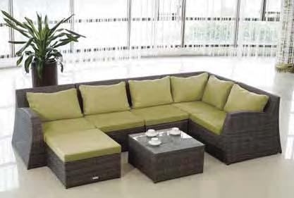 RATTAN 3573 LUXURY GREY 001488000* Γωνιακός καναπές με μαξιλάρια & βοηθητικό τραπεζάκι σετ 2 τεμ.