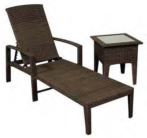 RATTAN ANTIKE SET 001418500 1 ξαπλώστρα & 1 βοηθητικό τραπεζάκι σετ 2 τεμ.