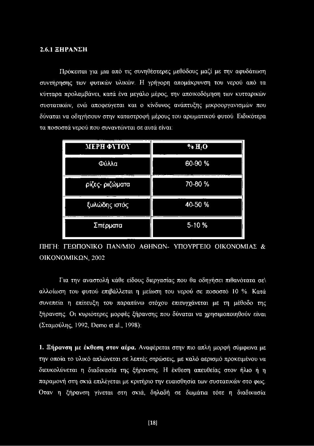 οδηγήσουν στην καταστροφή μέρους του αρωματικού φυτού.