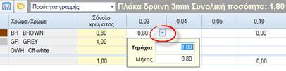 Στο δισδιάστατο πλέγμα καταχώρισης ποσοτήτων κατά διάσταση στα παραστατικά (F12) υποστηρίζονται πλέον οι μονάδες με περισσότερες της μιας μεταβλητές (ποσότητα 1, 2, 3) με τον ίδιο τρόπο που γίνεται