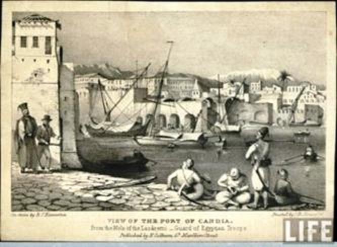 208 Το λιμάνι Ηράκλειο (Candia) φρουρούμενο από Αιγύπτιους στρατιώτες 1830 1840.