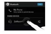 Μιά εικόνα τηλεφώνου θα εμφανιστεί στην οθόνη του ZeWatch³ και ένα μπιπ θα ακουστεί προς επιβεβαίωση της σωστής ξεύξης.