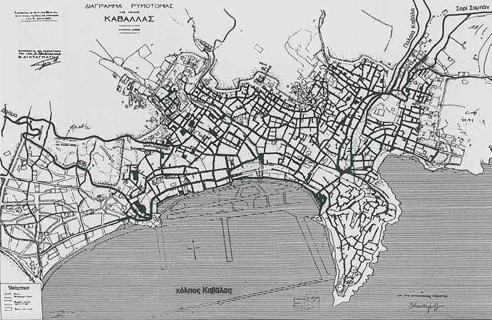 1.1 Διαχρονική Ανάλυση Χάρτης της πόλης της Καβάλας και της περιοχής της [5 Ιανουαρίου 1917 - κλίμακα 1 : 50.000]. Επισήμανση της περιοχής μελέτης.