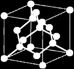 Ohiko erdieroaleetan (silizioan, germanioan), 2.3 irudian agertzen den estruktura hiru dimentsioetan errepikatuz egituratzen da kristala. 2.3 Irudia. Egitura diamantekara (hyperphysics.phy-astr.gsu.