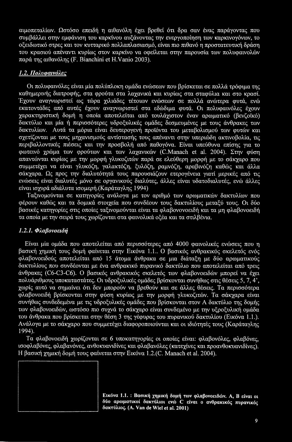 πολλαπλασιασμό, είναι mo πιθανό η προστατευτική δράση του κρασιού απέναντι κυρίως στον καρκίνο να οφείλεται στην παρουσία των πολυφαινολών παρά της αιθανόλης (F. Bianchini et H.Vanio 20
