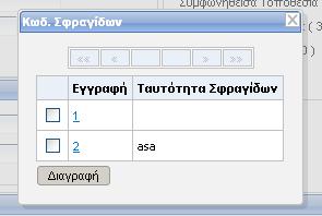 Πατώντας το σύνδεσμο ή το σύνδεσμο, ο χρήστης έχει τη δυνατότητα να εισάγει νέες τιμές, ή να διαγράψει την τρέχουσα τιμή.