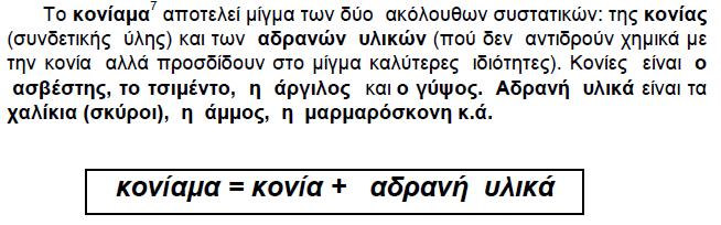 ΣΥΣΤΑΣΗ ΚΟΝΙΑΜΑΤΩΝ