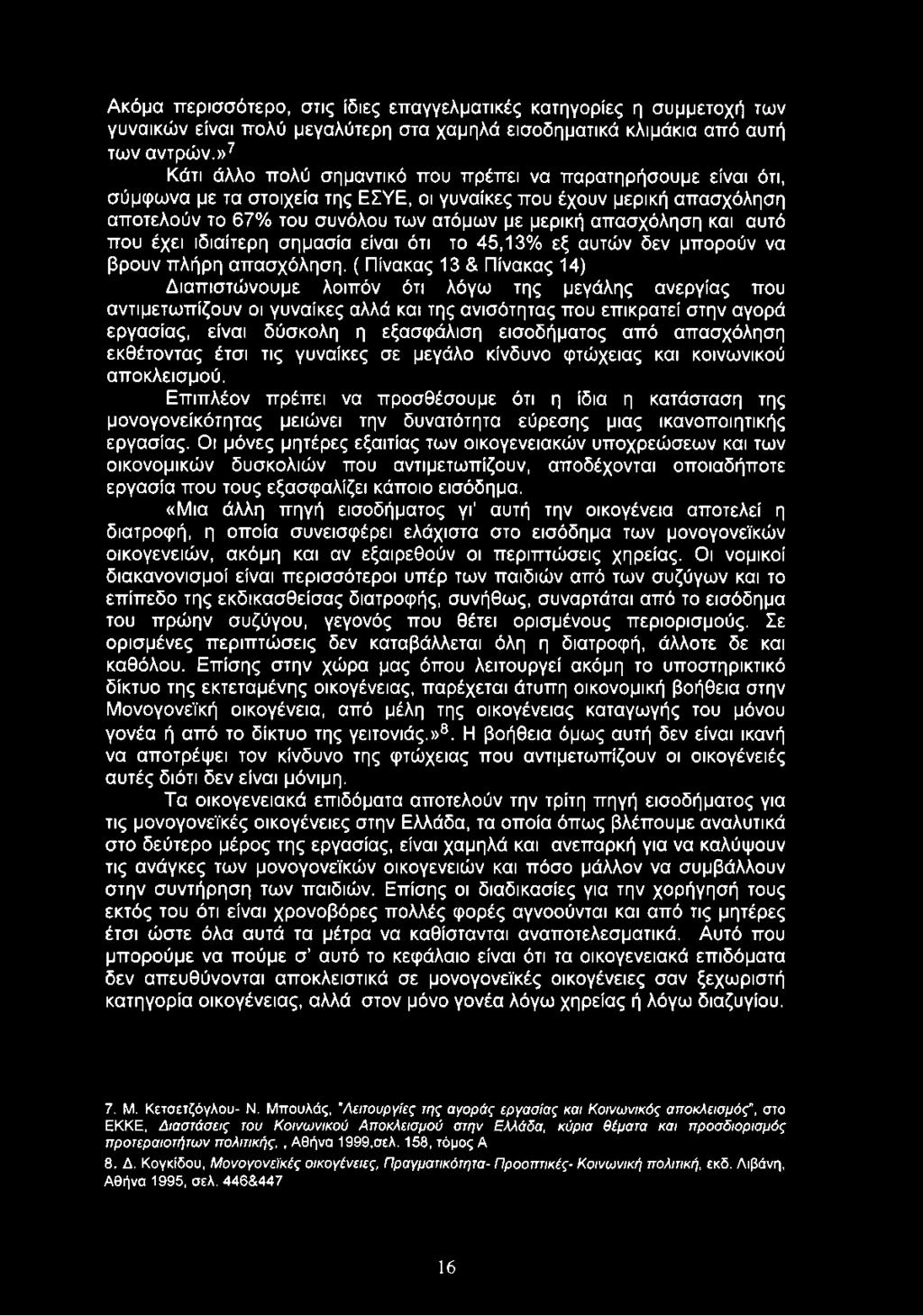 απασχόληση και αυτό που έχει ιδιαίτερη σημασία είναι ότι το 45,13% εξ αυτών δεν μπορούν να βρουν πλήρη απασχόληση.