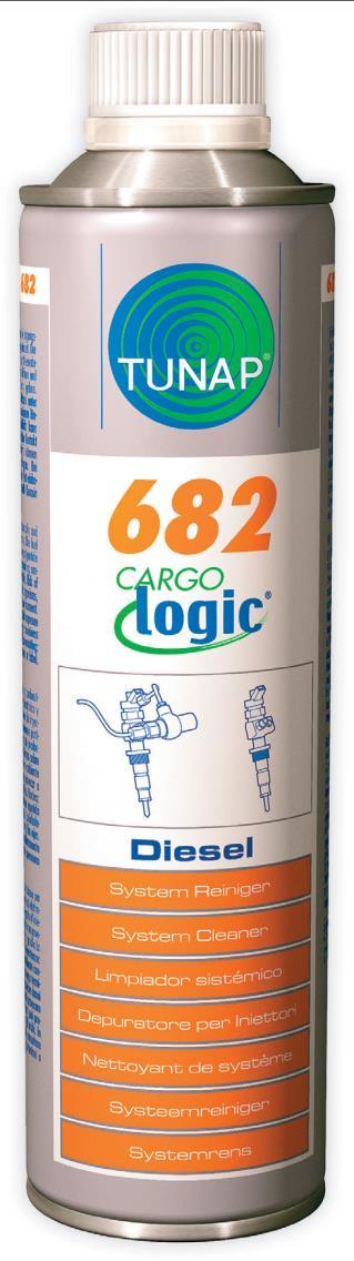 Product Information PI 682_1115 CARGOlogic 682 Καθαριστικό Συστήματος Ψεκασμού Πετρελαίου ΤΕΧΝΙΚΑ ΧΑΡΑΚΤΗΡΙΣΤΙΚΑ Καθαρίζει το σύστημα ψεκασμού κι επαναφέρει τον ακριβή ψεκασμό του καυσίμου.