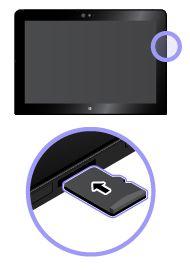 Χρήση μιας κάρτας micro SD Το tablet σας διαθέτει μια μονάδα ανάγνωσης κάρτας micro SD που υποστηρίζει τους παρακάτω τύπους καρτών: Κάρτα Secure Digital extended-capacity (SDXC) Κάρτα Secure Digital