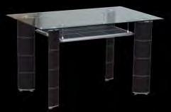 ύψος Κρύσταλλο μαύρο 8 χιλ. Πόδια χρώμα Grey Τραπέζι Επεκτεινόμενο ΚΩΔ.