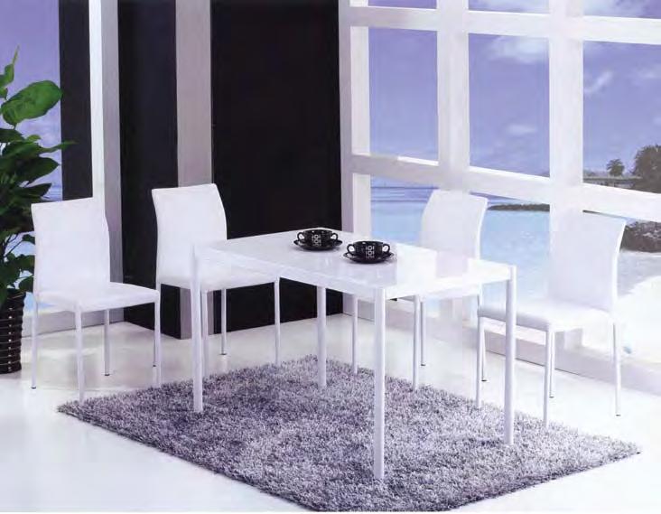 Τραπέζια μέταλλο - κρύσταλλο & Καρέκλες Τραπέζι χρώμα ΛΕΥΚΟ ΚΩΔ.