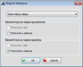 13 2.11 Komande za rad sa nivoima (meni Nivo ) 2.11.6 Eksport dela konstrukcije u novi model (Eksport) Pomoću naredbe Eksport imate mogućnost da deo konstrukcije snimite u poseban fajl.