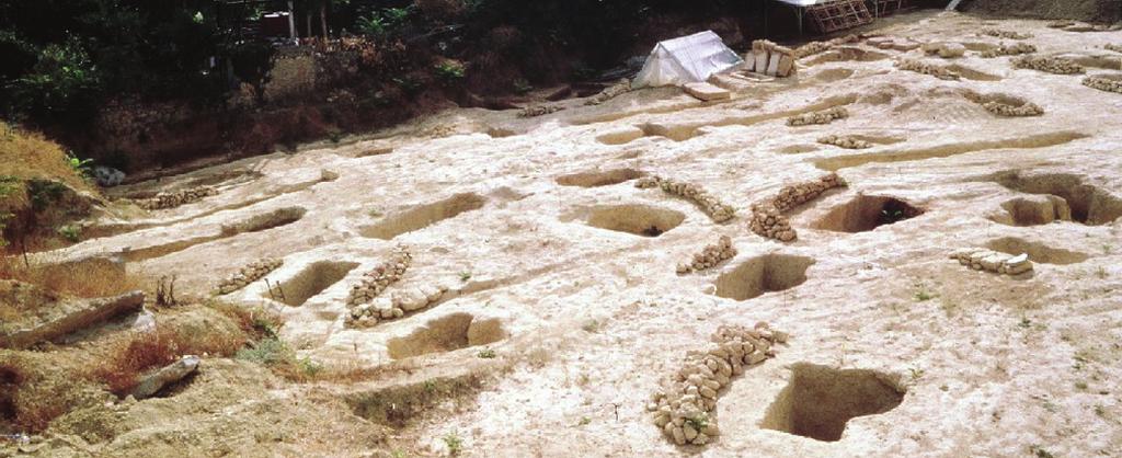 Το συνταρακτικό γεγονός είναι ότι ανάμεσα στους συνήθεις θαλαμοειδείς εντοπίστηκαν αρκετοί πρώιμοι λακκοειδείς τάφοι των υστερομινωικών ΙΙ-ΙΙΙΑ1 χρόνων (1420-1375