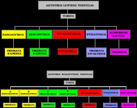 Όπως παρατηρείται από το παραπάνω διάγραμμα η Διεύθυνση Ιατρικής Υπηρεσίας και η Διεύθυνση