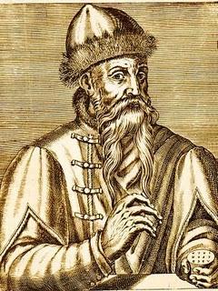 Η Βίβλος του Γουτεμβέργιου Ο Ιωάννης Γουτεμβέργιος (Johannes Gutenberg) ήταν Γερμανός σιδηρουργός, χρυσοχόος, τυπογράφος και εκδότης, ο οποίος εισήγαγε την τυπογραφία στην Ευρώπη.
