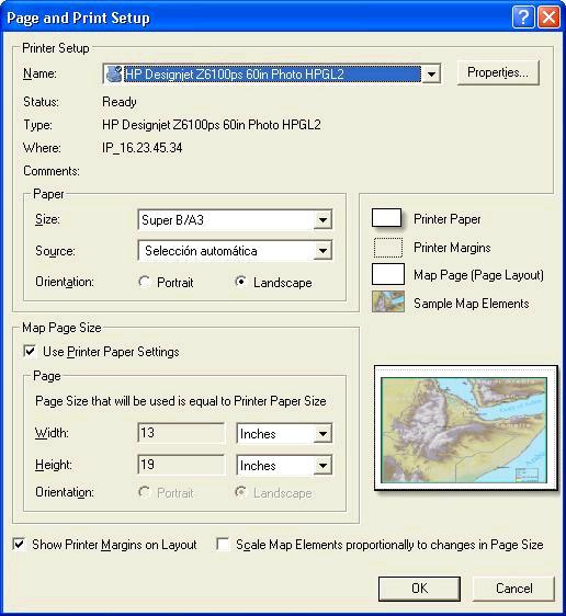 2. Όταν είστε έτοιμοι για εκτύπωση, επιλέξτε File [Αρχείο] > Page and Print Setup [ ιαμόρφωση σελίδας και εκτύπωσης] και επιλέξτε το πρόγραμμα οδήγησης HP-GL/2 και RTL. 3.