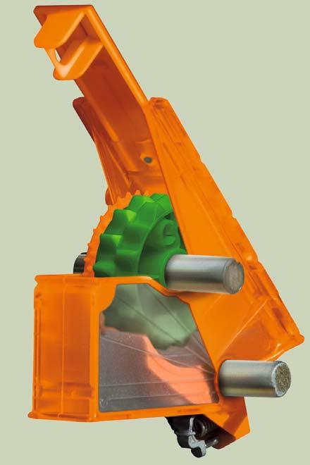 Ο αναδευτήρας ακινητοποιείται για τη σπορά ελαιοκράμβης αφαιρώντας απλά μία ασφάλεια. Το μηχάνημα προετοιμάζεται με λίγες κινήσεις για δοκιμαστική μέτρηση, χωρίς απαιτούνται εργαλεία.