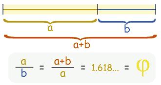 Η χρυσή τομή φ αποτελεί το όριο του πηλίκου δύο διαδοχικών αριθμών Φιμπονάτσι δήλαδη Το πιο πάνω αποτέλεσμα
