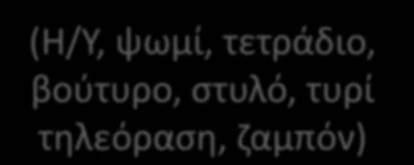 Παράδειγμα δομής της ενότητας Δραστηριότητες,