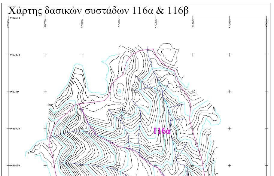 3. Για τον υπολογισμό των επιπτώσεων στο περιβάλλον, κατά τη μετατόπιση του ξύλου με ελκυστήρες, χρησιμοποιήθηκε πειραματική επιφάνεια στο δημόσιο δάσος Αρναίας Χαλκιδικής (συστάδες 116α και 116β ),