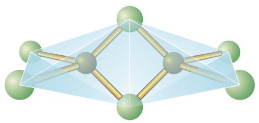 Kemija elementov glavnih skupin: skupina 3A B 2 3 (s) + 6 (g) 2 B 3 (g) + 3 2 (l) B lika 6 lika modela molekule B 3, sestavljenega iz»paličk in kroglic«.