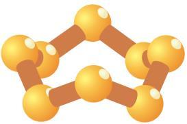 a) b) e) c) d) lika 4 Na sliki so prikazani različni modeli molekule 8 v različnih orientacijah a) pogled na model molekule 8»od strani«; model s paličkami in kroglicami b) pogled»od zgoraj«; kalotni