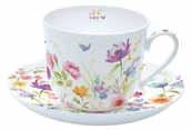 κούπες με κουτάλια Bone China σε κουτί δώρου Gift set mugs & spoons Bone China 9006 Φλυτζάνι & πιάτο