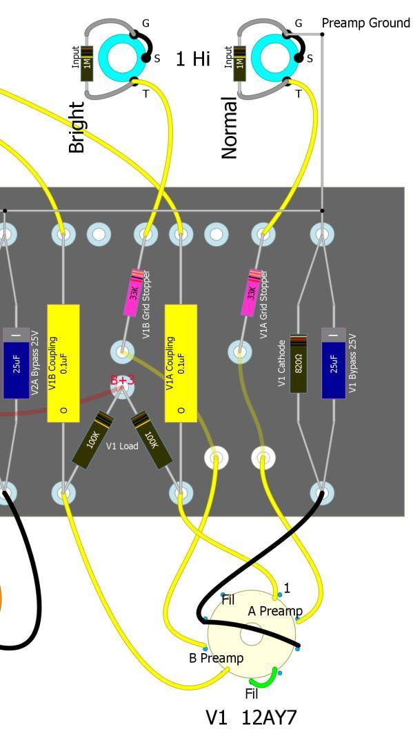 3.1. Dodana poboljšanja Korištenje dva ulaza umjesto četiri Umjesto "Low" ulaza, stavljeni su 6.35mm konektori za FX-loop.