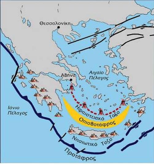 Εικόνα 29: Σημαντικότερα τεκτονικά χαρακτηριστικά του Αιγαίου Πελάγους (Πηγή: http://www.metal.ntua.