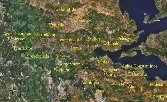 Εισαγωγή 2. ΓΕΩΓΡΑΦΙΚΑ ΚΑΙ ΓΕΩΛΟΓΙΚΑ ΣΤΟΙΧΕΙΑ 2.1 Γεωγραφικά στοιχεία Η εξεταζόμενη περιοχή βρίσκεται περίπου 15 χιλιόμετρα ανατολικά της πόλης της Λαμίας, στον νομό Φθιώτιδας (Εικόνα 2.1).