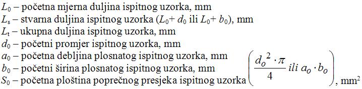 Oblik i mjere ispitnog uzorka Razlikuju se dva osnovna tipa