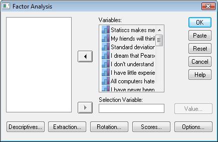 Υλοποίηση στο SPSS Analyze>Data Reduction>Factor Στο νέο