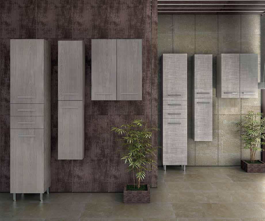 SIDE CABINETS / CABINETS Επιδαπέδια βοηθητική στήλη - αποθηκευτικοί χώροι - συρτάρια / Μελαμίνη Brown Floor standing Tall Unit - storage spaces - drawers / Laminated Brown Oak finish SLR00BN / (0 x x