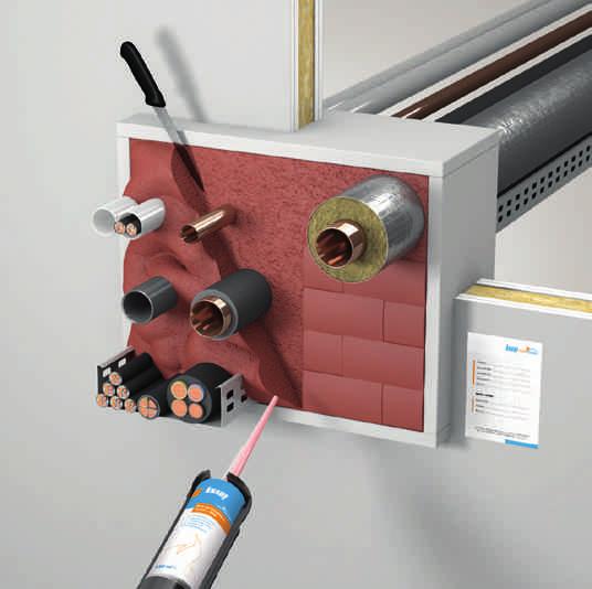 Protupožarna pjena FPF iz Knauf sustava ETA-11/0206 Kombinirano brtvljenje prodora ili brtvljenje za prodore kablova do EI 120 za masivne zidove, podove i za suhomontažne zidove.