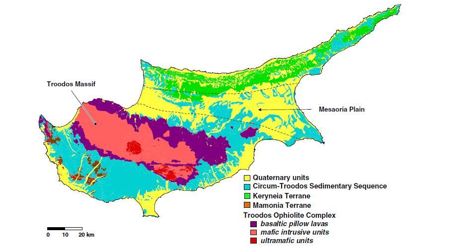 Εικόνα 21: Κύρια γεωλογικά ανάγλυφα της