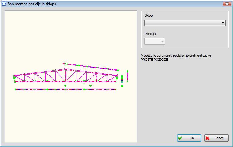 99 V primeru, da iz liste Pozicija izberete številko obstoječe pozicije, bo dialog spremenil svoj pogled.