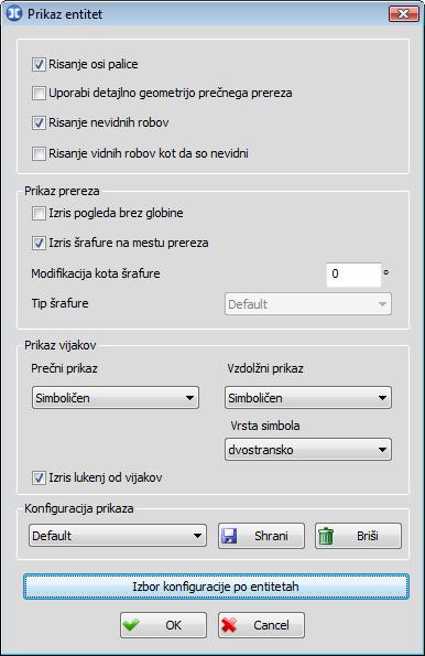 104 Izrisovanje ločnih palic in delo z njimi lahko dolgo traja, tako da je v programu omogočeno, da uporabnik nastavi gostoto delitve za te palice.