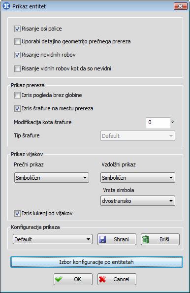 104 Izrisovanje ločnih palic in delo z njimi lahko dolgo traja, tako da je v programu omogočeno, da uporabnik nastavi gostoto delitve za te palice.