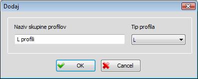 114 Naziv profilov se lahko poljubno poda, pod pogojem da še ne obstaja v listi, dokler se izbor tipa vrši iz zaprte liste.