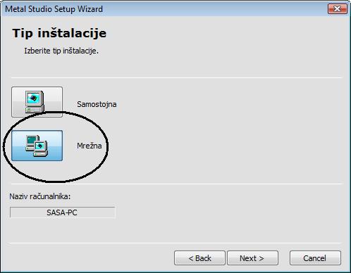 9 Na serverju z inštalacijskega CD-ja zaženite program \Metal Studio\Setup.