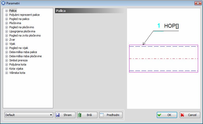 12. NASTAVITEV PARAMETROV KATERE PROGRAM UPORABLJA PRI DELU 136 V okviru menija Metal Studio Nastavitev' se nahaja niz s programom predvidenih ukazov za nastavitev parametrov, katere bo program