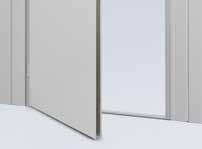 Αποκλειστικά στην Hörmann Η έκδοση ανθρωποθυρίδας χωρίς κατώφλι επιτρέπεται σε συρόμενες πόρτες καπνοπροστασίας Κατασκευαστικά χαρακτηριστικά Επενδυμένη κατασκευή πόρτας Έκδοση χωρίς κατώφλι για