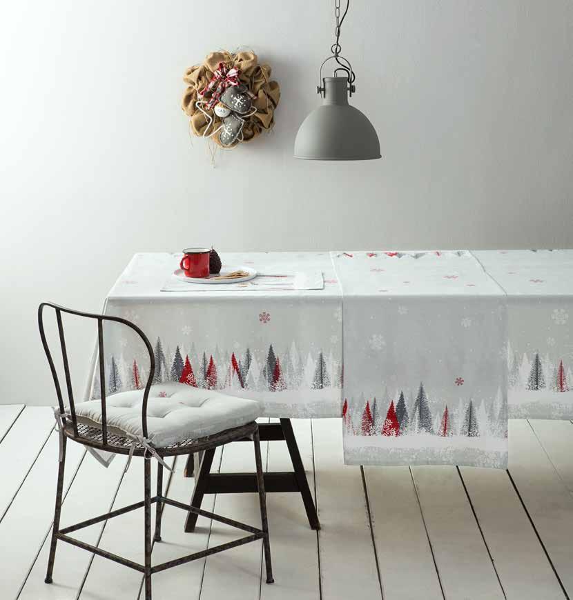 Snowfall TABLE LINEN 100% Twill Cotton