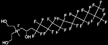 bis(2- hydroxyethyl)methyl[4,4,5,5,6,6,7,7,8,8,9,9,10,10,11,11,12,12,13,13,14, 15,15,15-tetracosafluoro-2-hydroxy-14- (trifluoromethyl)pentadecyl] ammonium iodide