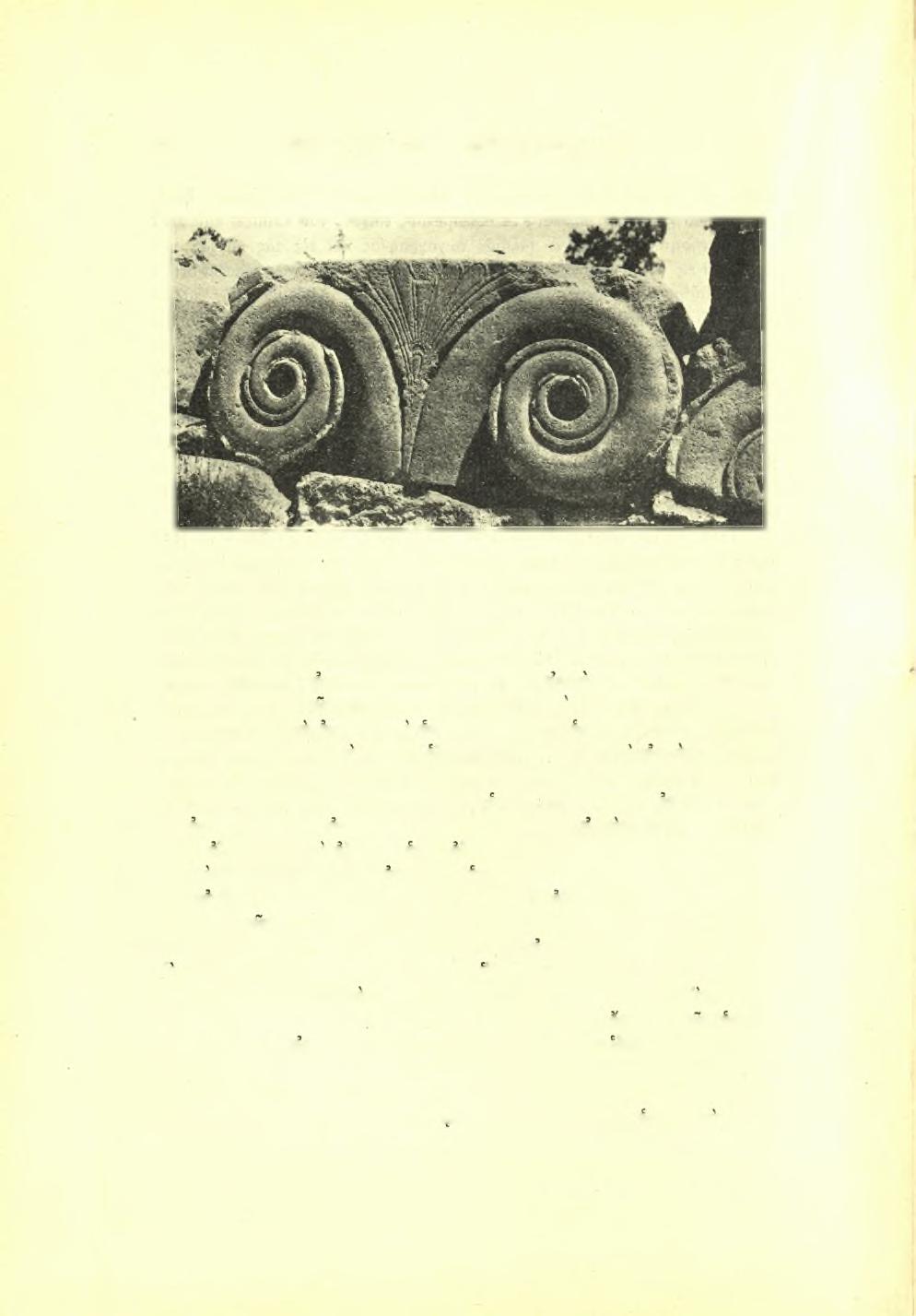 126 Πρακτικά τής 'Αρχαιολογικής Εταιρείας 1928 Εΐκ. 1. Αιολικόν κιονόκρανον Κλοπεδής Λέσβου. 11.