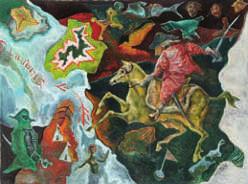ЈЕЛЕНА БАЊАЦ ПЕТАР ЋУРЧИЋ, САВОЈСКИ У НАПАДУ (2006) Сл. 7 Уље на платну, 60 х 80 цм Сигн. д. д. ћ.: ЋУРЧИЋ 2006. ЗГ-1258 Поклон аутора (2013) Fig.