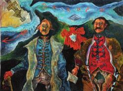 8 Petar Ćurčić, Two Tekelijas (2009) oil on canvas ЗАОСТАВШТИНА МИЛАНА МИЋЕ УЗЕЛЦА: ПОКЛОН СРЂАНА УЗЕЛЦА Након две велике целине шест уља на платну Милана Узелца, које је госпођа Недељка Узелац,