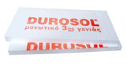 Θερμομονωτικά υλικά DUROSOL EXTERNAL 1000Χ500Χ60 Το DUROSOL EXTERNAL είναι μονωτικό υλικό 3ης γενιάς και υψηλής ποιότητας, το οποίο αποτελεί το βασικό μέρος του ολοκληρωμένου συστήματος εξωτερικής